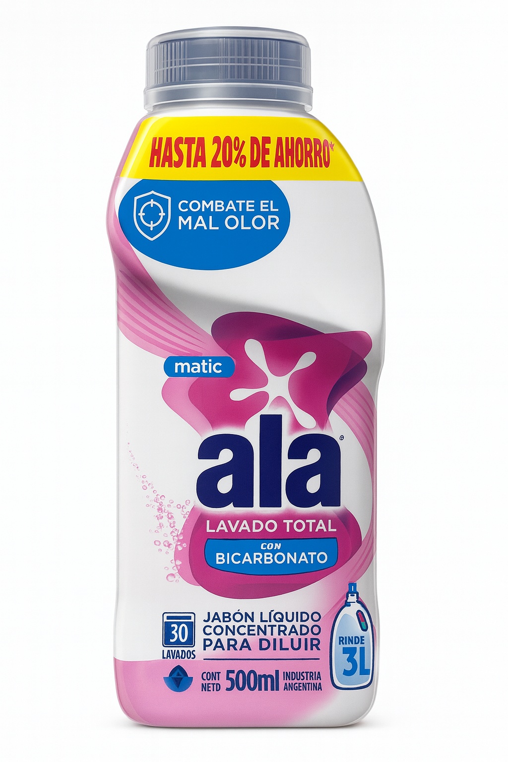 Jabon Liquido Ala p/diluir Con Bicarbonato x 500 Ml